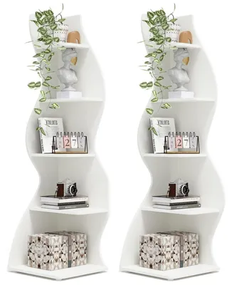 Zdjęcie produktu dla Półka regałowa, 5 półek, 178 cm, biała, 2 sztuki
