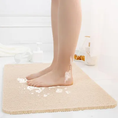 Produktbild von Duschmatte PVC Luffa Quadratisch 60x60cm Beige Rutschfest Maschinenwaschbar