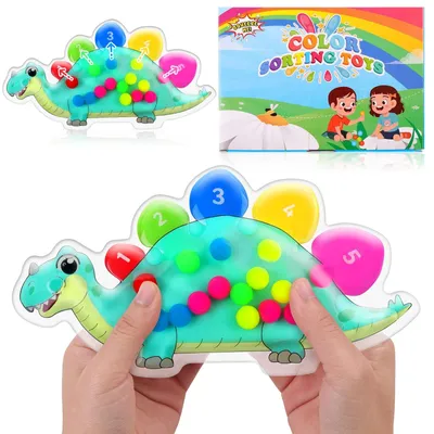 Produktbild von Sensorisches Sortierspielzeug Farbsortierspiel Montessori Steckspiel - Gummiperlen - 5 Farben - Für Kleinkinder ab 3 Jahren - Kompaktes Format