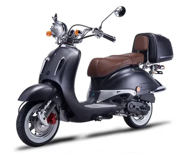 Produktbild von Motorroller Strada mit Top Case 50 ccm 45 km/h, Euro 5, mattschwarz, Sitzbank braun, GT Union