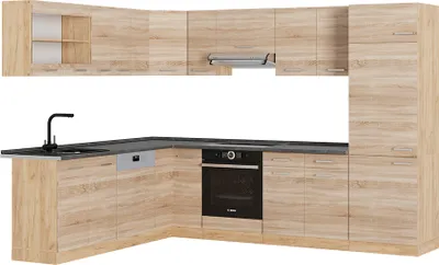 Produktbild von Eckküche Vicco R-Line Sonoma/Goldkraft Eiche 287 x 60 cm , AP Anthrazit, Model 54168