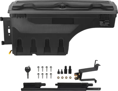 Obrázok produktu pre Úložný box SucceBuy na ložnú plochu - uzamykateľné veko, vodotesný. 6,6 Gal/20 L ABS. Kompatibilný s modelmi Chevrolet Silverado 1500 a GMC Sierra 1500 2019-2020, na strane vodiča. Čierna farba