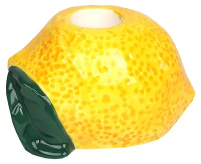 Keramischer Kerzenhalter, Zitronenform, Tischdeko, 1 Stück
