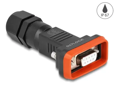 Zdjęcie produktu dla 9-stykowe złącze żeńskie Delock D-Sub z wodoodporną obudową IP67 (87803)