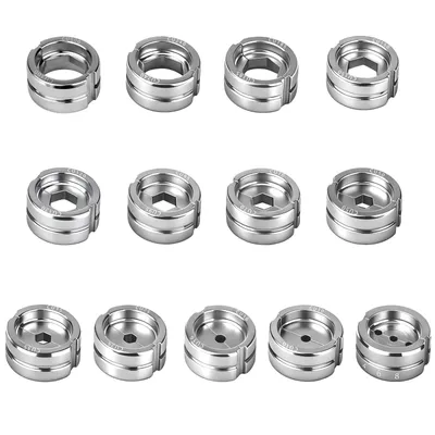 Produktbild von 13 Stück Pressbacke mit 15 Austauschbaren Backen 4-300mm², Hochfester Legierter Stahl, Kompatibel mit Manuelle & Elektrische Hydraulische Crimpzangen