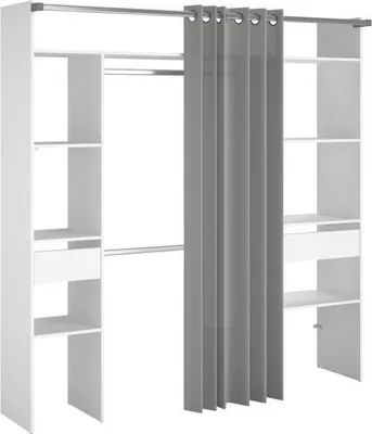 Produktbild von Ankleidezimmer mit Vorhang - Weiß - L 198 x T 40 x H 203 cm - ARTIKEL
