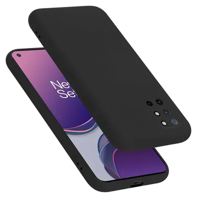 A black phone case is shown partially covering a smartphone.