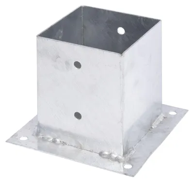 Obrázek produktu pro Alberts 215439 Šroubovací objímka | pro kulaté nebo hranaté dřevěné sloupky | žárově zinkováno | 121 x 121 mm | sada 2 ks