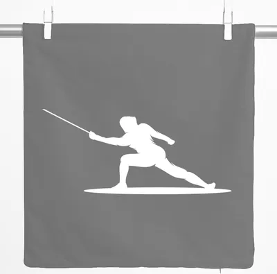 Produktbild von Huuraa Kissenbezug Fechten Silhouette 40x40cm Steel Grey Baumwolle Dekokissenbezug Geschenkidee