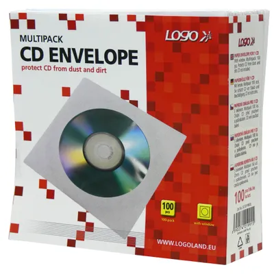 Image de Enveloppe papier avec fenêtre pour CD/DVD, 100pcs, blanc