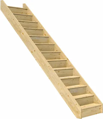 Produktbild von Dolle Raumspartreppe Paris mit Setzstufen Fichte unbehandelt Treppenlauf gerade ohne Geländer