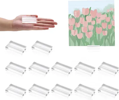 Produktbild von Set mit 12 transparenten Acryl-Tischkartenhaltern für Menüs, Fotos, Hochzeit