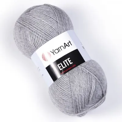 Produktbild von YarnArt Elite Acrylgarn 100g 300m Grau Stärke 3,5mm