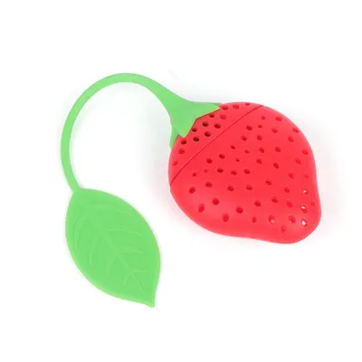 Image de Infuseur à thé en silicone de qualité alimentaire Filtre à thé amusant en forme de fraise
