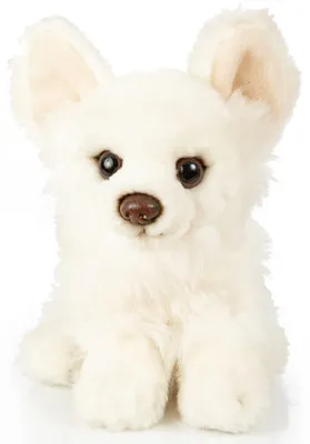 Produktbild von Uni-Toys - Chihuahua weiß, sitzend - 18 cm (Länge) - Plüsch-Hund - Plüschtier, Kuscheltier