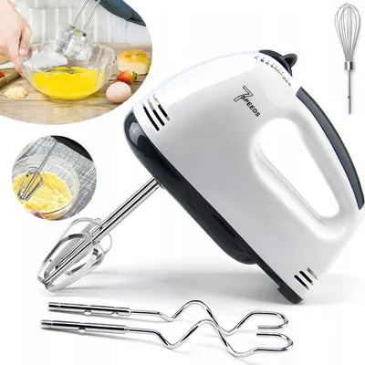 Produktbild von Elektrischer Handmixer 7 Stufiger, Selbststeuerung der Geschwindigkeit, Lebensmittel Mixer für Kuchen Eier
