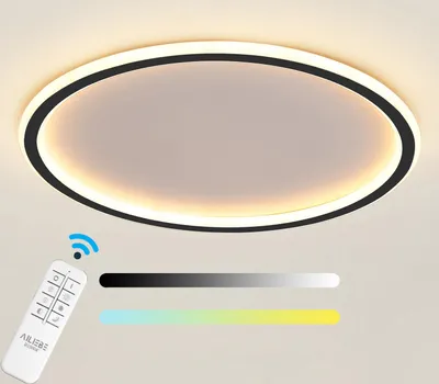 Produktbild von Ailiebe Design LED Deckenleuchte, Dimmbar mit Fernbedienung, Deckenlampe ultraflach, Wohnzimmer Schlafzimmer Küche, 40cm 42w 3800lm 3000-6000K, mit Memory Funktion