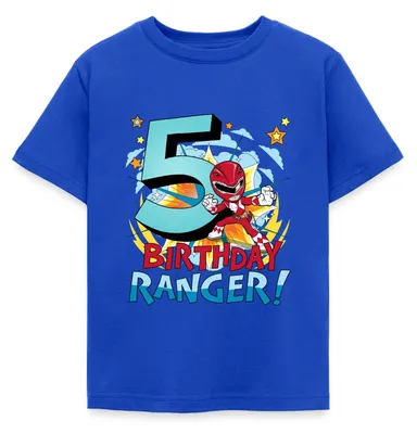 Produktbild von Spreadshirt Power Rangers Geburtstag 5. Jahre Kinder T-Shirt, 122/128 (7-8 Jahre), Royalblau