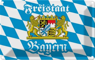 Produktbild von vianmo Blechschild 12x18 cm Freistaat Bayern Wappen Flagge Abenteuer Reisen Urlaub Fahne