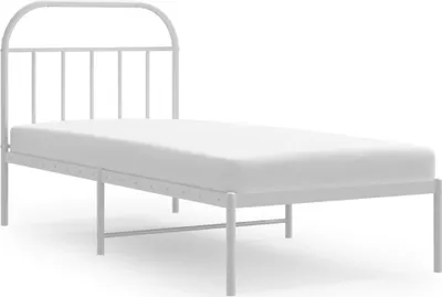 Produktbild von vidaXL Bettgestell mit Kopfteil Metall Weiß 90x200 cm