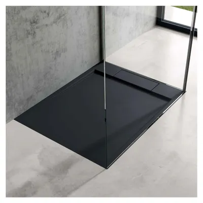 Produktbild von Duschtasse Duschwanne 80x100x4 flach Mineralguss in Anthrazit