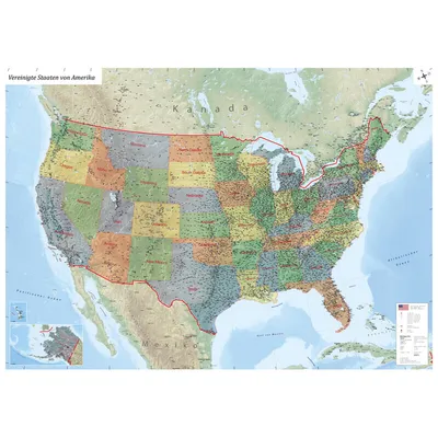 Produktbild von GeoMetro Landkarte USA politisch (140 x 100 cm)