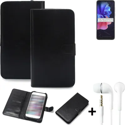 Produktbild von K-S-Trade Wallet Case Handyhülle kompatibel mit Blackview A55 Pro Schutzhülle Flip cover Flipstyle Tasche Hülle Flipcover Slim Bumper schwarz + in