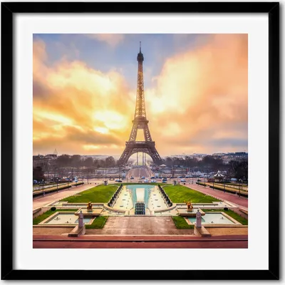 Produktbild von Bild - 50 cm x 50 cm - MDF - Rahmen, Wandkunst - Eiffelturm Paris