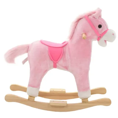 Immagine prodotto di vidaXL Cavallo a dondolo in peluche 65x32x58 cm Rosa
