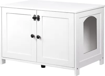 Produktbild von Katzenschrank mit separater Trennwand und Sitzbank, 78,5 x 44,5 x 46
