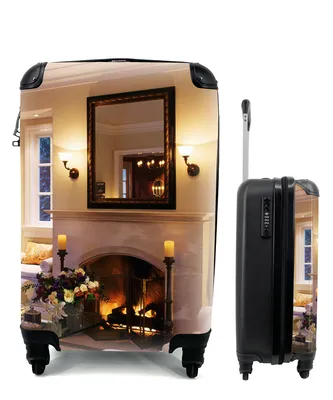 Produktbild von MuchoWow® Koffer Handgepäck Trolley Rollkoffer Kleine Reisekoffer mit 4 Rollen - Ein Kamin in einem n Zimmer - Cabin Size < 55x40x23 cm & 55x40x20 cm - Fotokoffer - Kabinenkoffer - Boardgepäck - Reise-Box - Reisekoffer - Reisegepäck - Koffer mit Bild - Trolley für Kinder