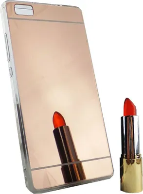 Productafbeelding van Huawei P8 Lite telefoonhoesje met spiegel, zachte hoes, beschermende cover, roze goud