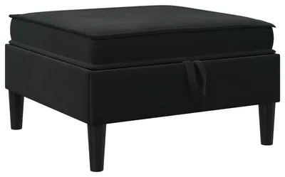 Immagine prodotto di Pouf da divano con vano portaoggetti in velluto nero vidaXL