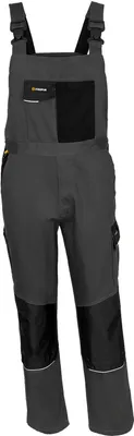 Produktbild von Arbeitslatzhose Arbeitsbekleidung Weich Baumwolle Elasthan Latzhose Grau (HOBART-LATZ) Gr. 62