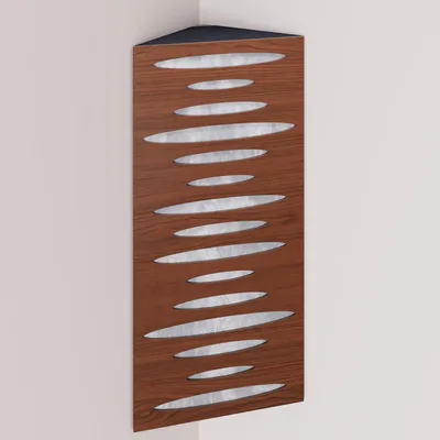 Obrázek produktu pro Balení po 2 kusech – Úzká akustická rohová basová past s sametovým potahem | 50 x 23 x 10 cm | Odraz – zvuková izolace | [PULSE – ořech | bílá]