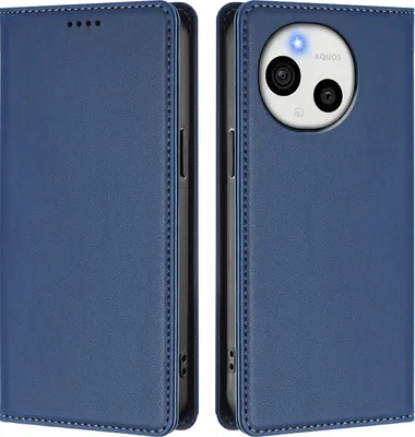 Produktbild von Handyhülle für Sharp Aquos sense10, Kunstleder Klapphülle Stoßfeste Magnetische Hülle mit Ständer Dunkelblau
