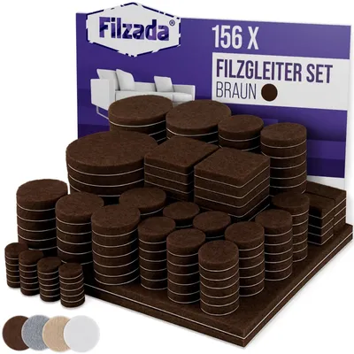 Productafbeelding van Meubelglijders zelfklevend - Vilt - Bruin - 156 stuks