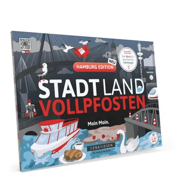 Produktbild von DENKRIESEN - STADT LAND VOLLPFOSTEN® - HAMBURG EDITION - "Moin Moin." - A4