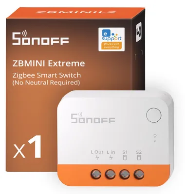 Produktbild von SONOFF Zigbee Smart Switch, kein Neutralleiter Erforderlich, Funktioniert mit Alexa & Google Home, Erfordert Zigbee-Gateway