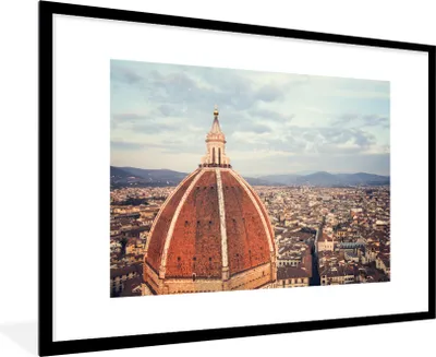 Produktbild von MuchoWow® Gerahmtes Poster Florenz - Kuppel - Stadt 90x60 cm - Poster mit Schwarzem Bilderrahmen Wandposter Rahmen Foto Bilder - Wanddekoration - Fotos