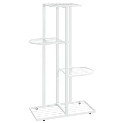 Obrázek produktu pro vidaXL Stojan na květiny 4 patra 43x22x76 cm Bílý kov