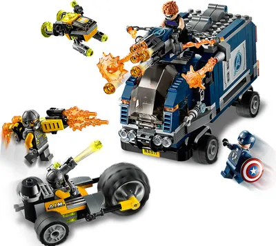 Produktbild von LEGO 76143 Super Heroes Marvel Avengers Truck-Festnahme Spielset mit Captain America und Hawkeye Minifiguren