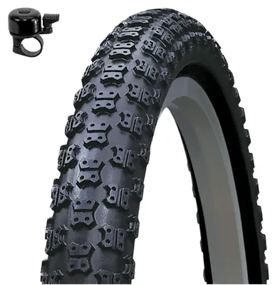 Obrázek produktu pro 1 x Pláště na kolo Kenda K-50, rozměr 20 x 2,125 (57-406), černá barva, včetně zvonku na kolo