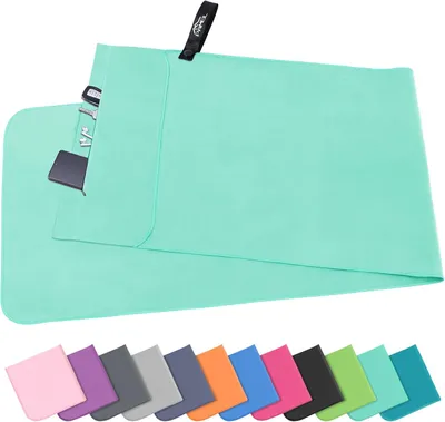 Imagen del producto de Toalla deportiva con cremallera, de 120 x 50 cm, de microfibra, ideal para el gimnasio