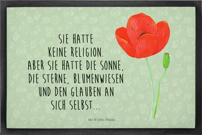 Produktbild von Mr. & Mrs. Panda Schmutzmatte Blume Mohnblume 40 x 60 cm - Blattgrün - Geschenk, Sauberlaufmatte, Selbstliebe, Mohn, Motivation, Garten, Religion, fußmatte, Fußabtreter