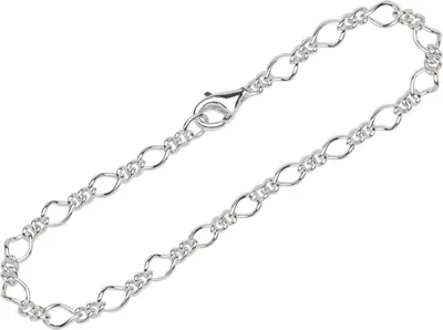 Produktbild von NKlaus 26cm Fußkette 925 Silber Figaro Panzerkette 4,7mm breite Damen Fußgliederkette 14611