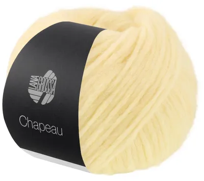Produktbild von Lana Grossa CHAPEAU 50 g Watteweiches Schlauchgarn gefüllt mit Merino & Alpakafasern Farbe 002 - Zartgelb