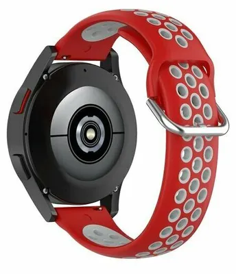 Produktbild von By Qubix passend für Garmin Venu / Sq / Sq2 / 2 plus - Silikon Sportarmband mit Schnalle - Rot + Grau