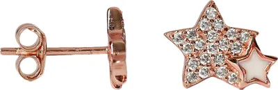 Produktbild von Silber Ohrstecker Sterne rose vergoldet