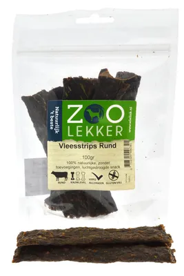 Productafbeelding van Zoolekker Vleesstrips 100 gram Rund